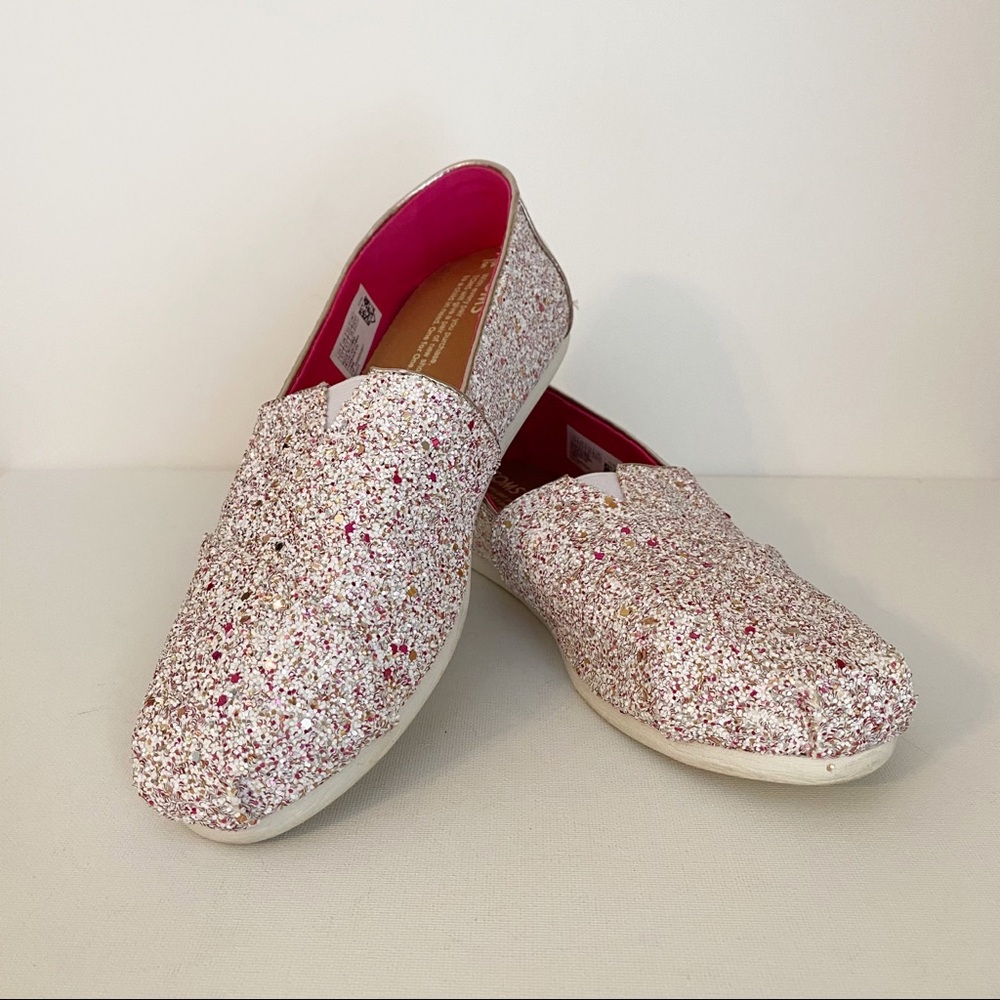 Toms Sparkle Glitter Classic Slip On Shoe - 8.5